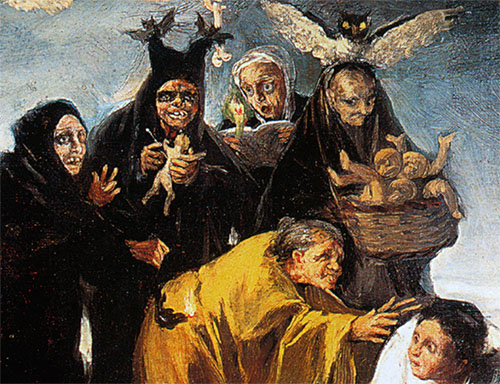 Francisco de Goya "Las Brujas". Detalle del cuadro del Museo Lázaro Galdiano