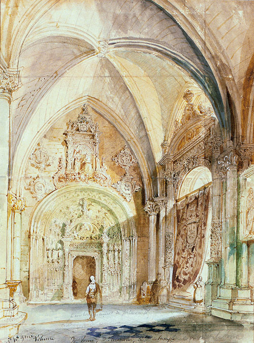 "Puerta de la capilla de la torre de la Catedral de Toledo". Jenaro Pérez Villaamil. Museo Lázaro