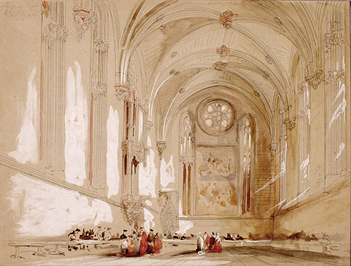 "Refectorio de la Catedral de Pamplona" Jenaro Pérez Villaamil. Museo Lázaro Galdiano