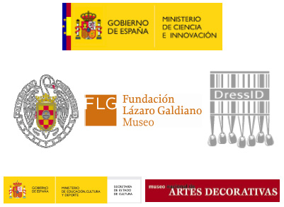 Logos de los colaboradores y patrocinadores del simposio internacional "La investigación textil y los nuevos métodos de estudio"
