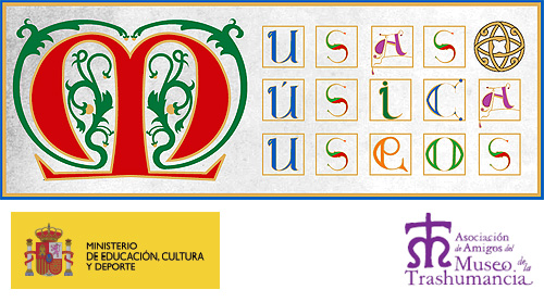 Logos del proyecto "Musas, Música, Museos", del Ministerio de Educación, Cultura y Deporte y de la Asociación de Amigos del Museo de la Trashumancia