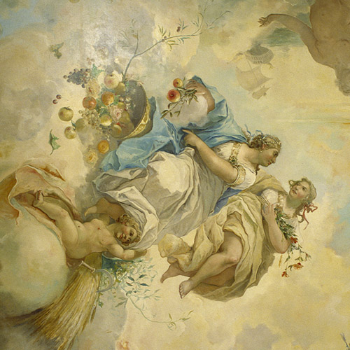 La diosa romana Pomona representada en uno de los techos del Museo Lázaro Galdiano