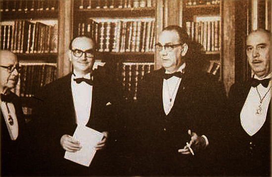 Dámaso Alonso, Antonio Rodríguez Moñino, Camilo José Cela y Guillermo Díaz Plaja.