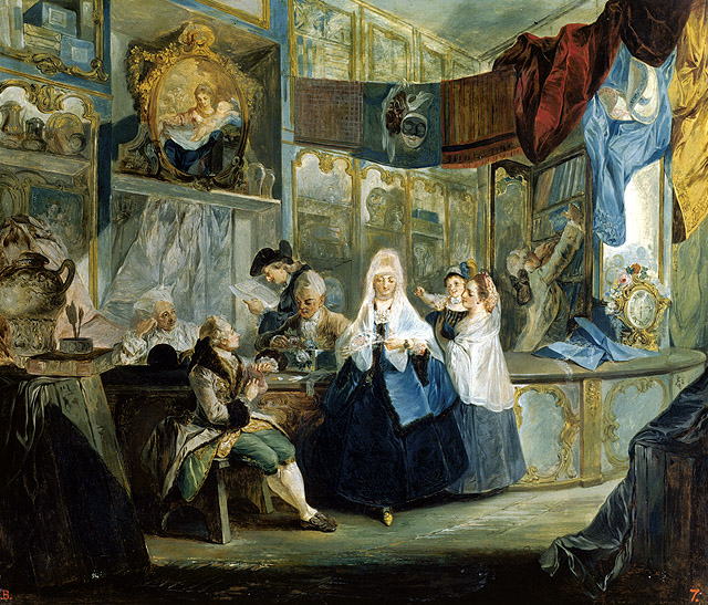 Luis Paret y Alcázar: La tienda del anticuario, 1772. Museo Lázaro Galdiano, Madrid