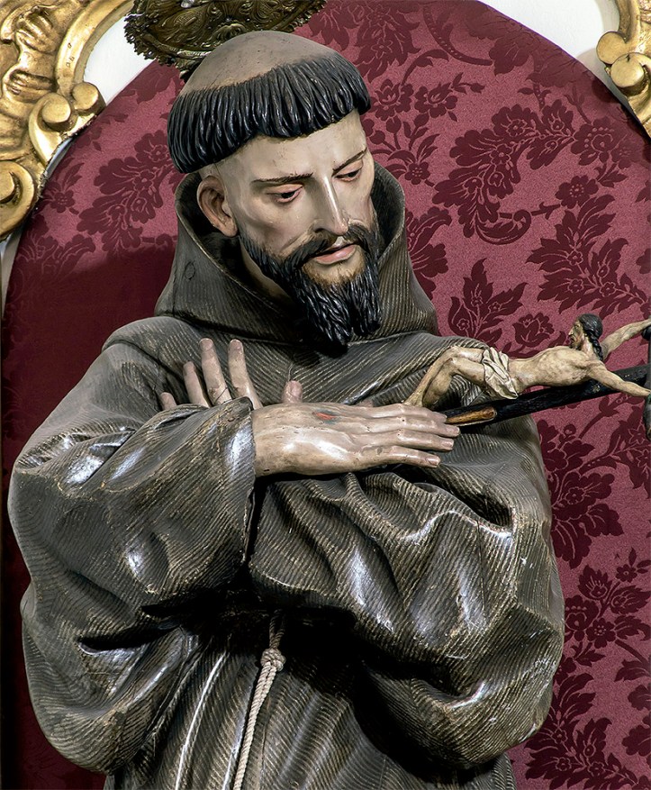 Juan Puche: "San Francisco de Asís", detalle, 1671-1673. Iglesia del convento del Ángel Custodio, Granada. (© Carlos Madero)