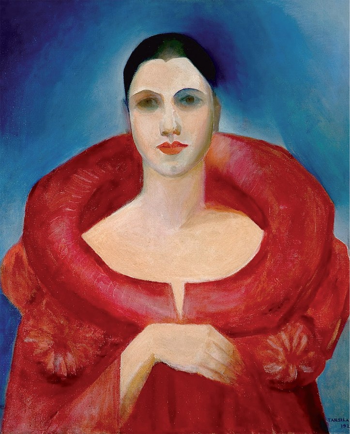 Tarsila do Amaral: "Autorretrato (Le manteau rouge)", 1923. Museo de Bellas Artes de Río de Janeiro, Brasil.