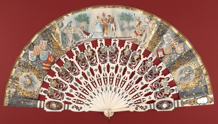 Abanico conmemorativo de la boda de Isabel II y Francisco de Asís (1846). Escuela española. Museo Lázaro Galdiano. Nº inv. 4307