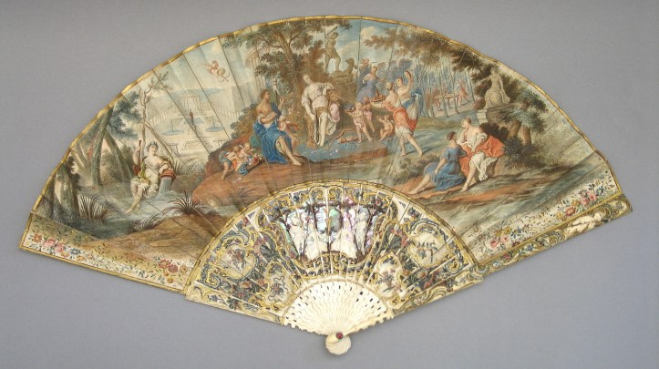 Abanico "Hércules y Onfalia", escuela italiana (1750[ca] - 1770[ca]). Museo Lázaro Galdiano nº inv. 4374