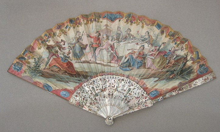 Figura . Abanico "Fiesta galante" (1726-1750), escuela italiana. Nº de inventario 317. Museo Lázaro Galdiano