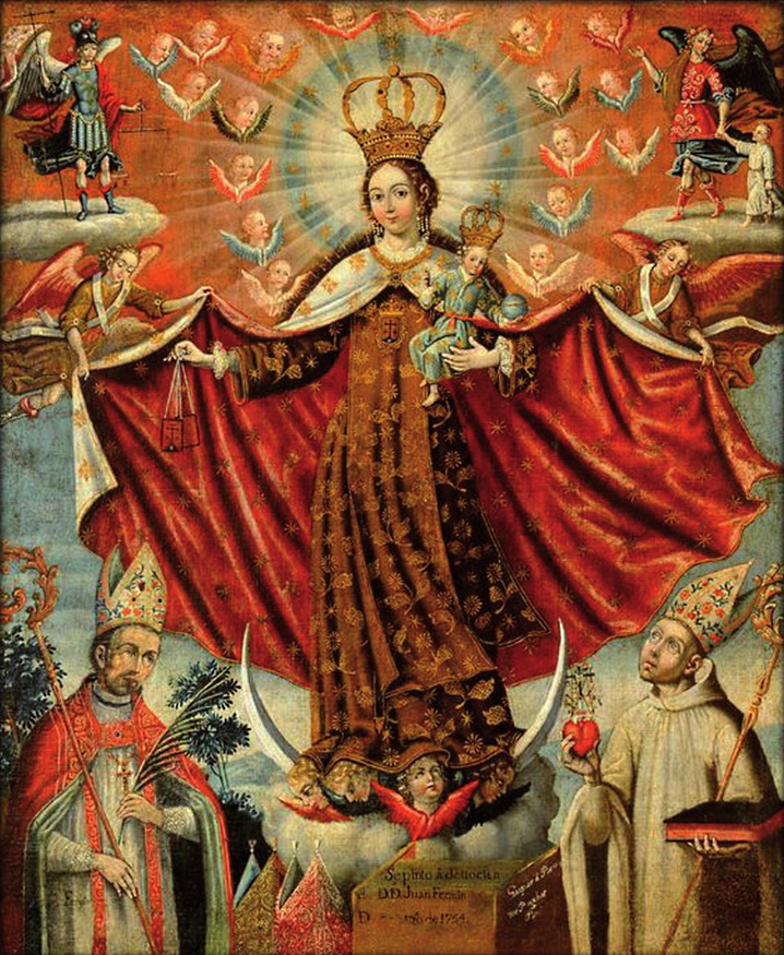 Gaspar Miguel Berrío: "Nuestra Señora del Carmen con obispos", 1754, Huber Family Collection.
