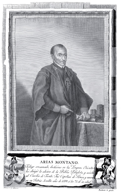 "Benito Arias Montano", grabado de Joaquín Ballester sobre dibujo de Agustín Esteve, 1791. Museo Lázaro Galdiano.