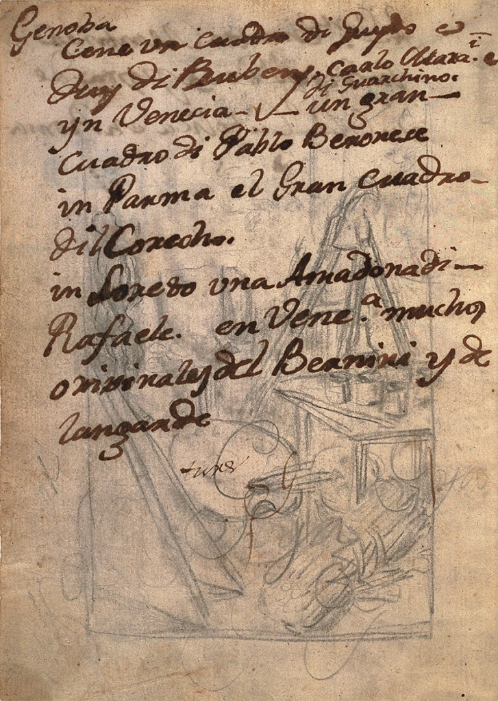 Francisco de Goya: "Cuaderno italiano", 1771, p. 172r, Museo Nacional del Prado, Madrid.