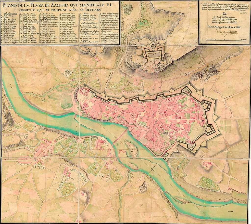 Plano de las obras permanentes para la defensa de Zamora (SGE, SD, C, CVyL-341).