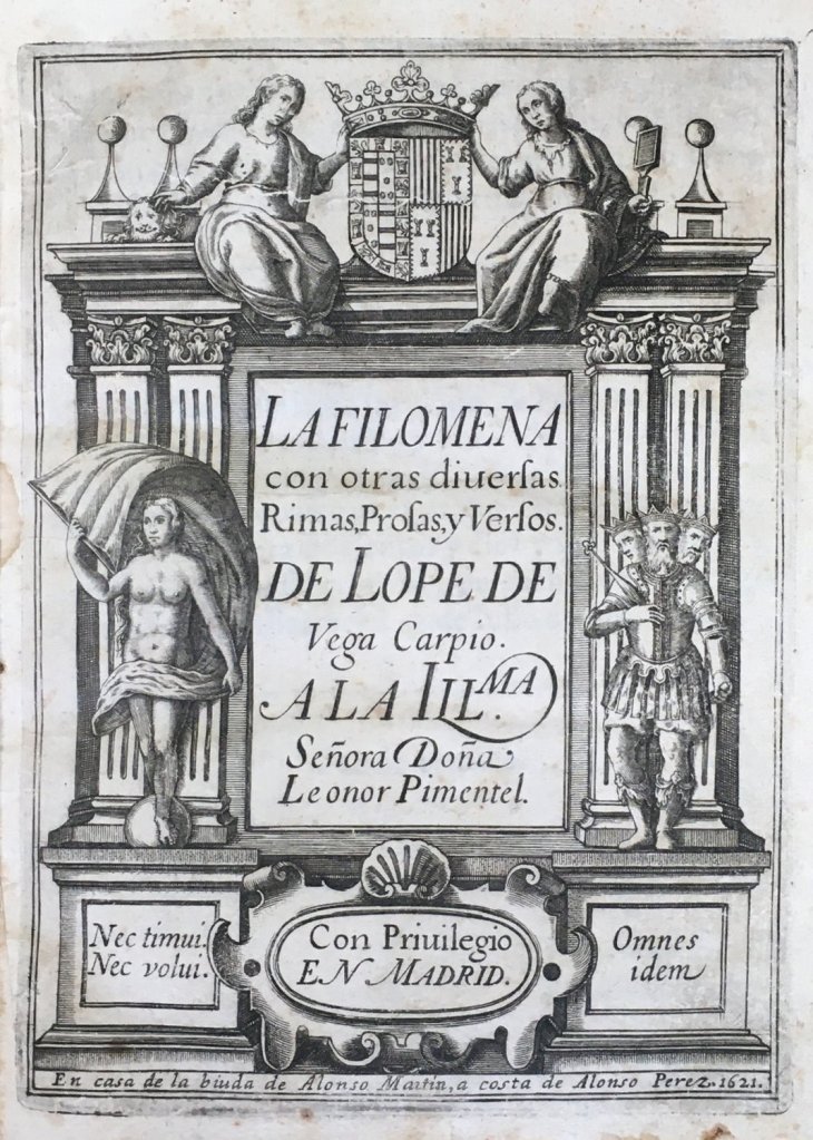 LOPE DE VEGA: primera edición de La Filomena: con otras diversas rimas, prosas y versos. Biblioteca Lázaro Galdiano