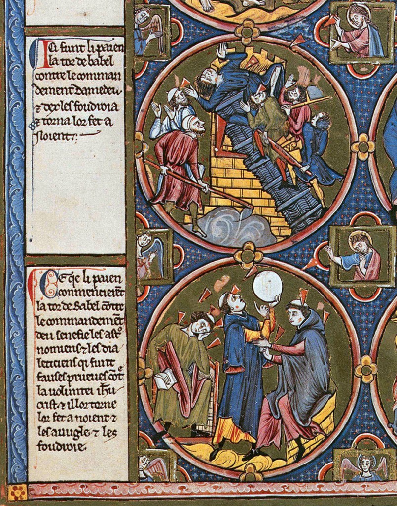 Bible moralisée Viena 2554. Viena, Österreichische Nationalbibliothek, cod. 2554, fol. 3v (París, ca. 1220).