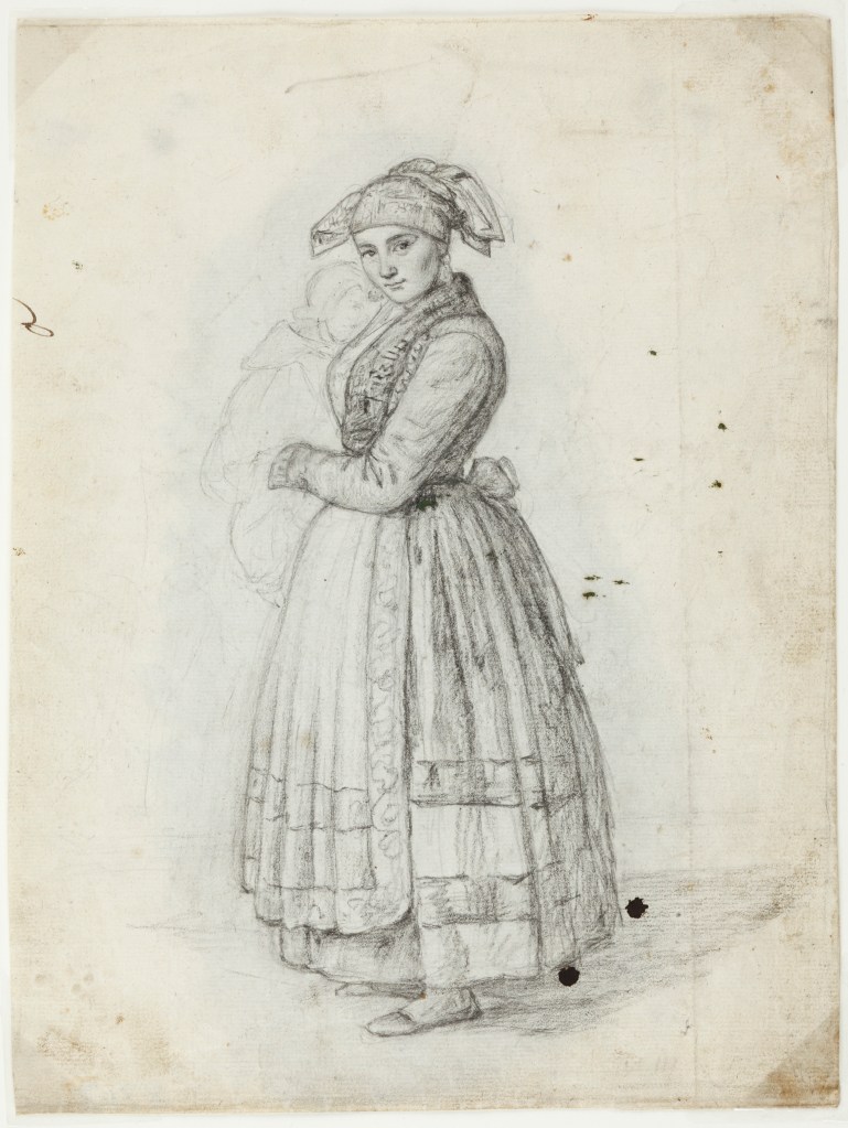 Fig. 3. Rosario Weiss. La pasiega. 1838. Lápiz negro sobre papel, 240 x 182 mm. Museo Lázaro Galdiano. Inv. 8703.