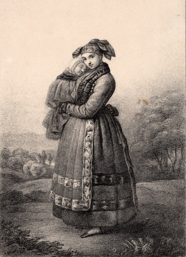 Fig. 2. Rosario Weiss. "La pasiega". Litografía, 286 x 222 mm. BNE. Invent/27915