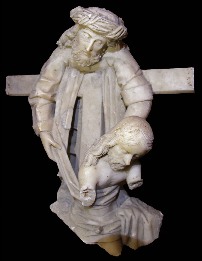 Sebastián de Almonacid (aquí atribuido), figuras del Descendimiento procedentes del sepulcro de Beatriz Pacheco. Monasterio del Parral. Fotografía de los autores