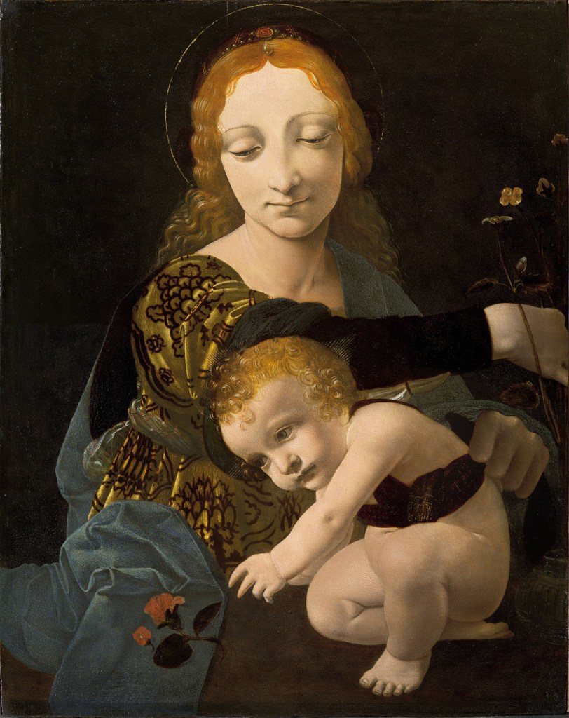 Giovanni Antonio Boltraffio: Madonna de la rosa, c.1487-1490. Museo Poldi Pezzoli, Milán