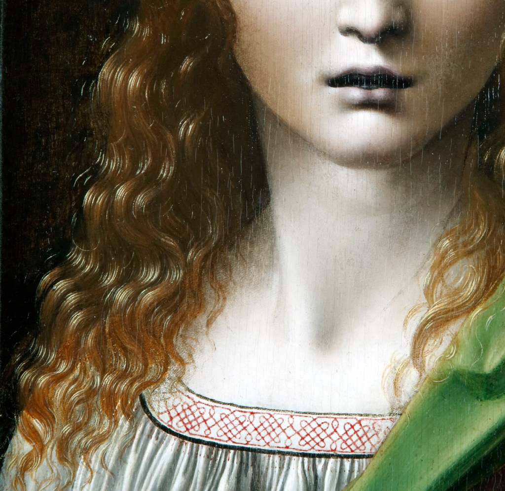 Fig. 3. Giovanni Antonio Boltraffio (atrib.): El Salvador adolescente, detalle