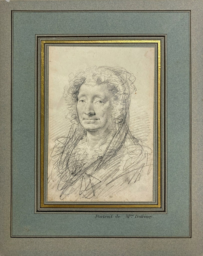 Escuela francesa. Retrato de Adélaïde-Gillette Dufrénoy. Hacia 1820. Lápiz negro sobre papel, 177 x 121 cm. Museo Lázaro Galdiano. Inv. 10135 Escuela francesa. Retrato de Adélaïde-Gillette Dufrénoy. Hacia 1820. Lápiz negro sobre papel, 177 x 121 cm. Museo Lázaro Galdiano. Inv. 10135