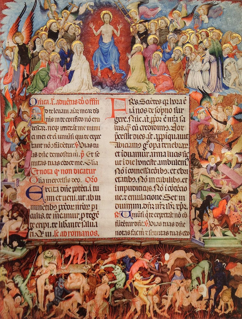 "Iluminación del Misal de Santa Eulalia". Rafael Destorrents. Hacia 1403. Archivo Capitular de Barcelona, ms. 116, fol. 7r.
