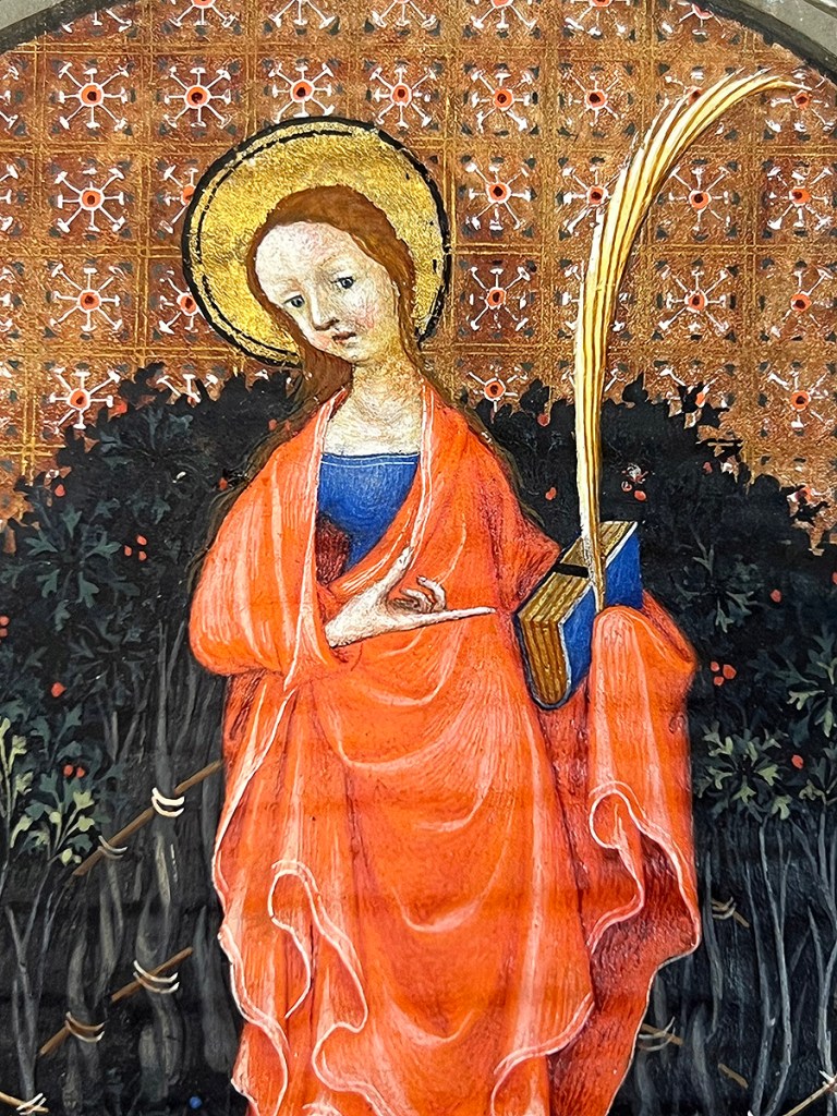 Fig. 9. Santa mártir. Detalle. Rafael Destorrents. Hacia 1407. Museo Lázaro Galdiano