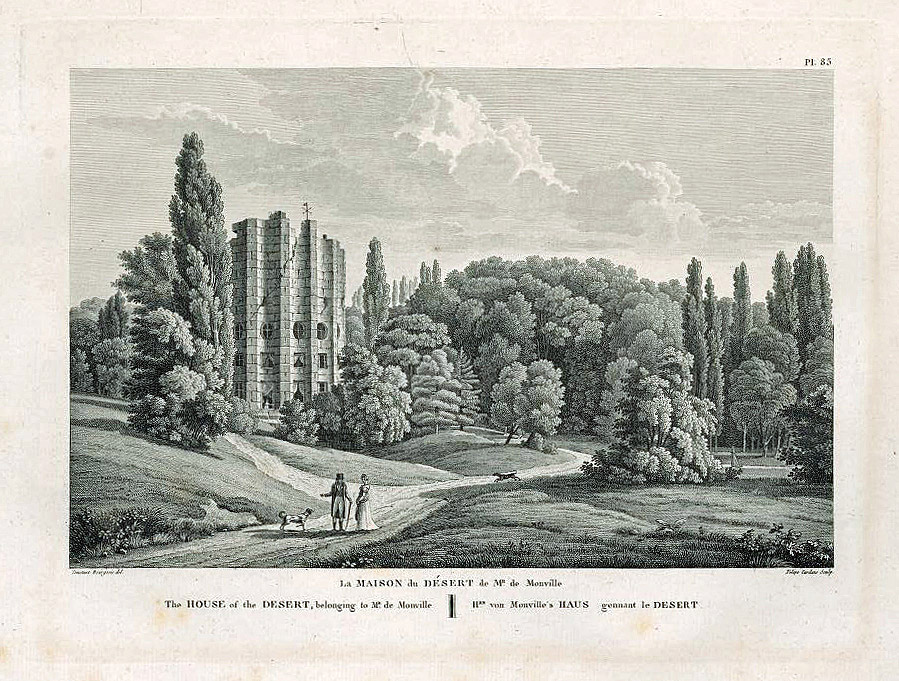 Fig. 9. Felipe Cardano (grabado) y C. Bourgeois (dibujo). La Maison du Désert de M. de Monville. 1808