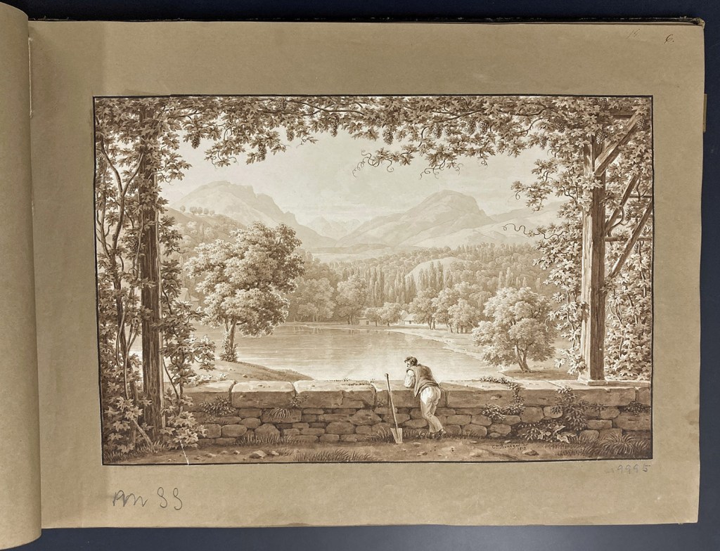 Fig. 3. Uno de los diez dibujos de Bourgeois montado en el álbum. Inv. 09995